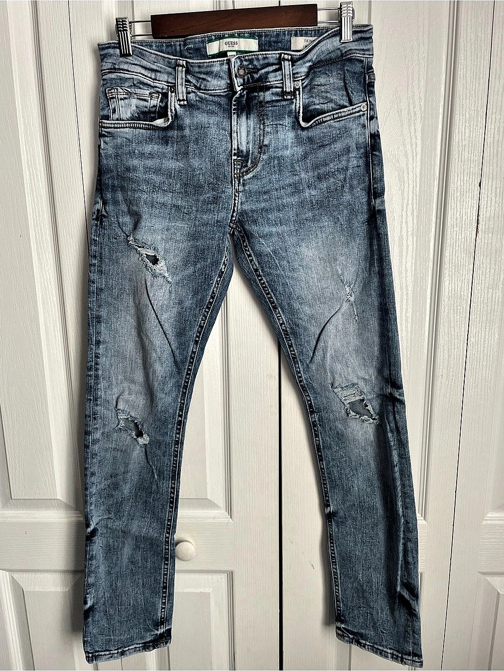 GUESS Skinny Miami Distressed Jeans, Size 30